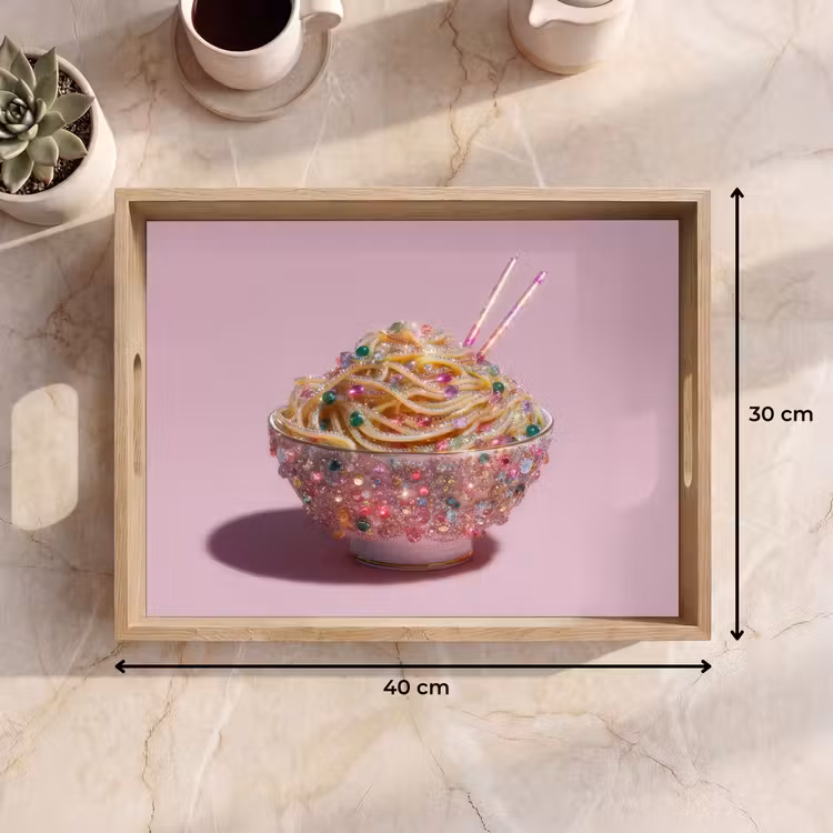 Dienblad - Noodles - Edelstenen - Stokjes - Roze — 7