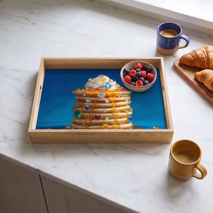 Dienblad - Pannenkoeken - Steentjes - Glitter - Slagroom — 3