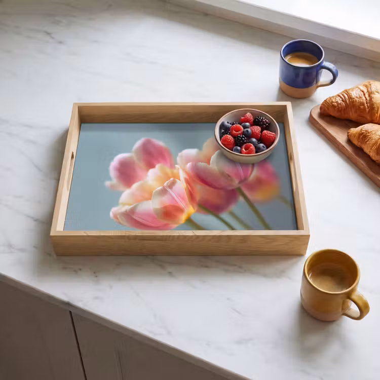 Dienblad - Tulpen - Roze - Stelen — 3