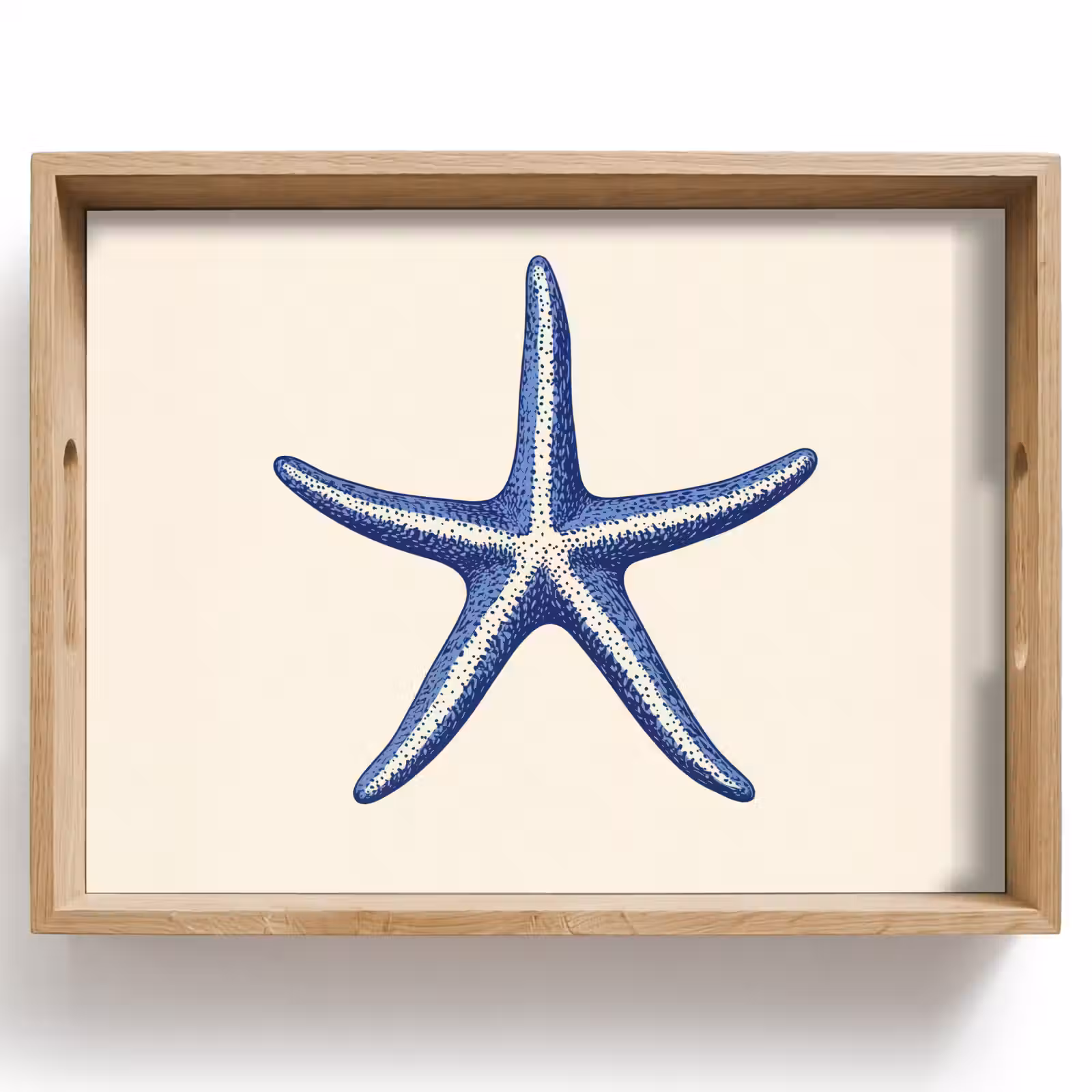 Dienblad - Blauwe zeester - Minimalistisch - Beige — 1