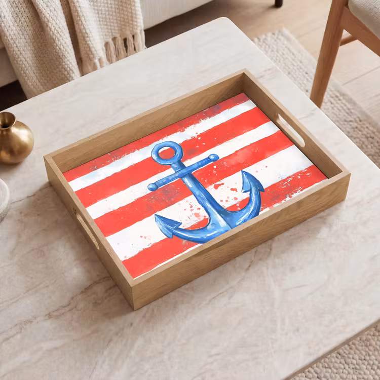 Dienblad - Anker - Verfspatten - Rood - Blauw — 2
