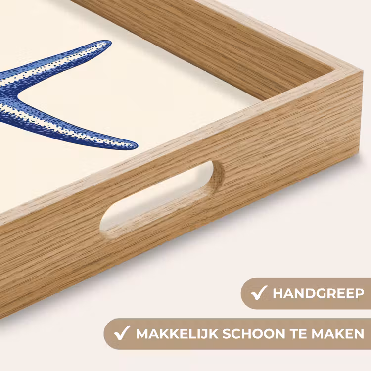 Dienblad - Blauwe zeester - Minimalistisch - Beige — 8