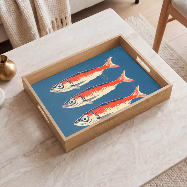 Dienblad - Vissen - Rood - Blauw — 2