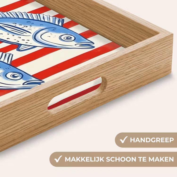 Dienblad - Vissen - Verticale strepen - Blauw - Rood — 8