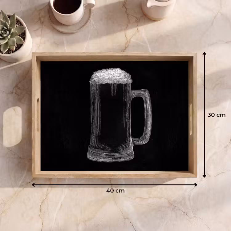 Dienblad - Bierpul - Schuim - Krijttekening — 7