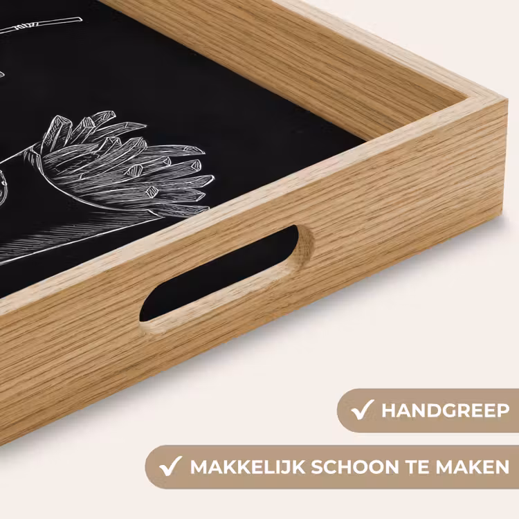 Dienblad - Hamburger - Friet - Frisdrank - Krijttekening — 8