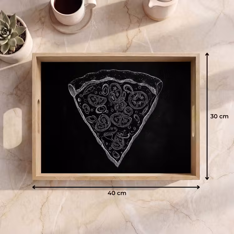 Dienblad - Pizzapunt - Toppings - Krijttekening — 7