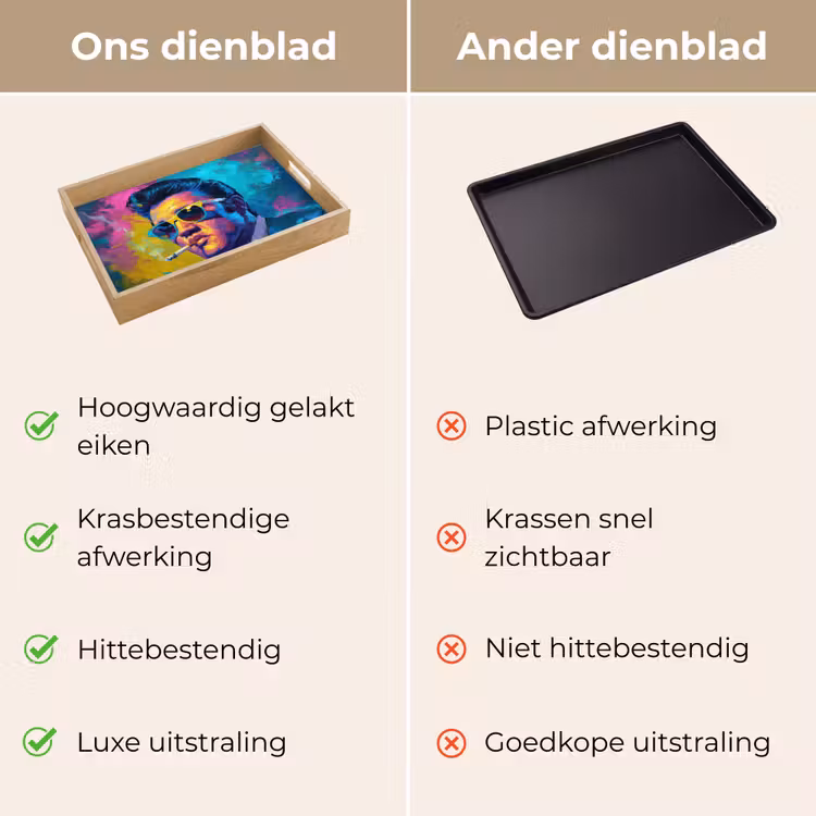 Dienblad - Portret - Sigaret - Kleurrijk - Bril — 9