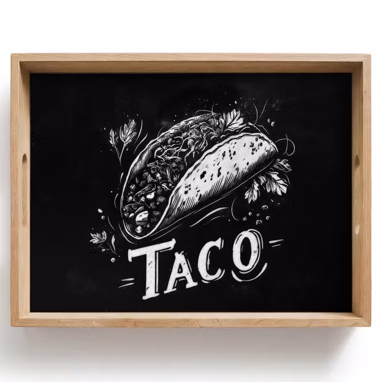 Dienblad - Taco - Kruiden - Witte krijtstijl - Tekst — 1