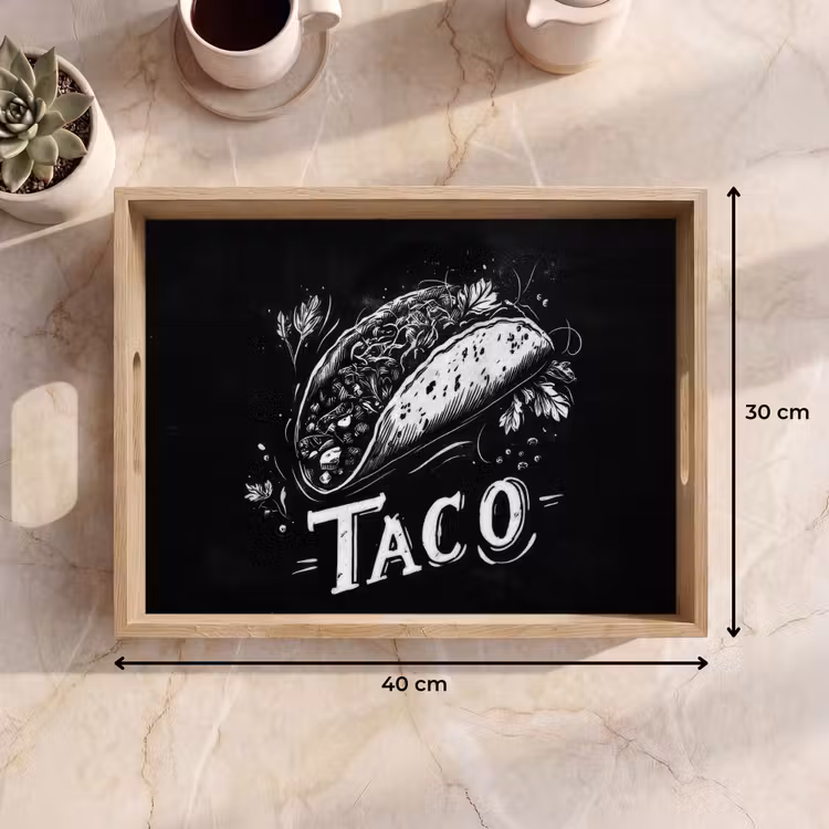 Dienblad - Taco - Kruiden - Witte krijtstijl - Tekst — 7