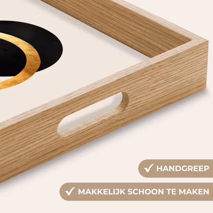 Dienblad - Abstract ontwerp - Zwarte cirkel - Verfvlekken — 8