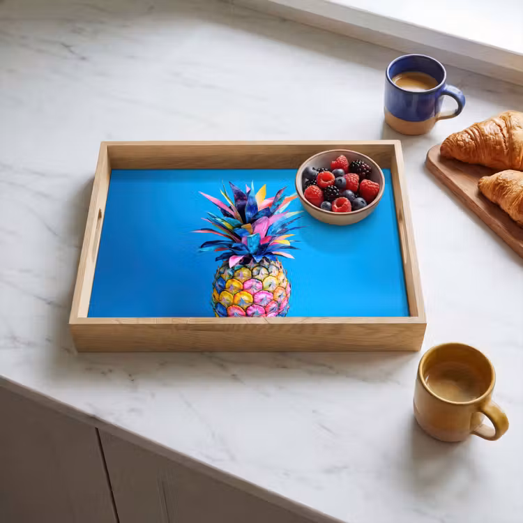 Dienblad - Ananas - Blauw - Tropisch - Vrolijk — 3