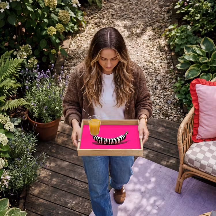 Dienblad - Banaan - Zebraprint - Roze — 6