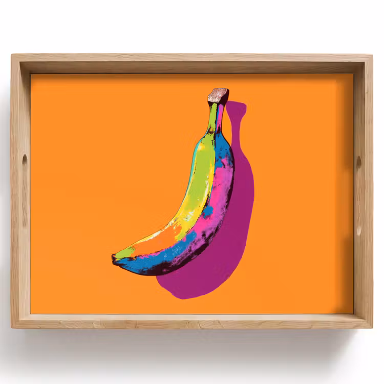 Dienblad - Felle kleuren - Banaan - popart — 1