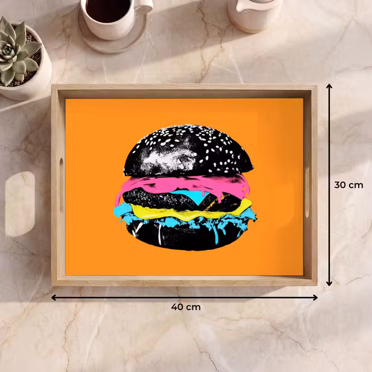 Dienblad - Hamburger - Oranje - Neon - popart — 7