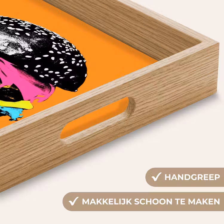 Dienblad - Hamburger - Oranje - Neon - popart — 8