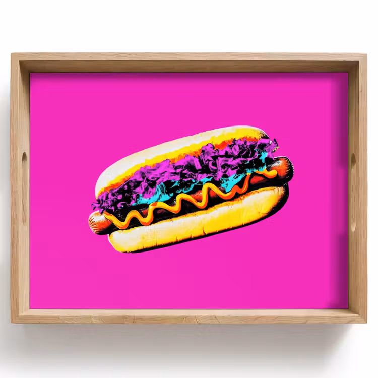 Dienblad - Hotdog - Roze - Retro — 1