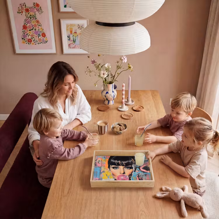 Dienblad - Kauwgom - Vrouw - Penseelstreken - Modern — 5