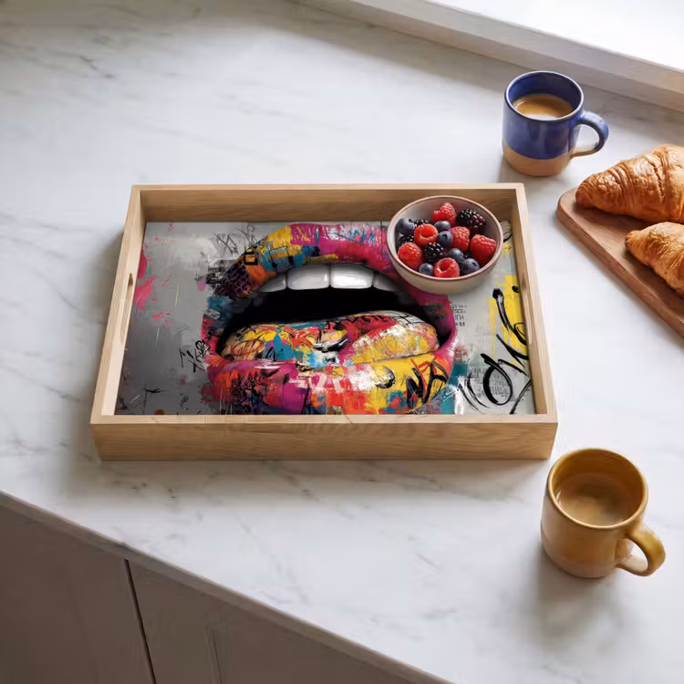 Dienblad - Lippen - Graffiti - Expressief — 3