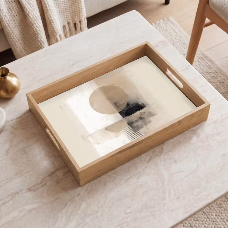 Dienblad - Cirkel - Compositie - Diepte - Beige — 2