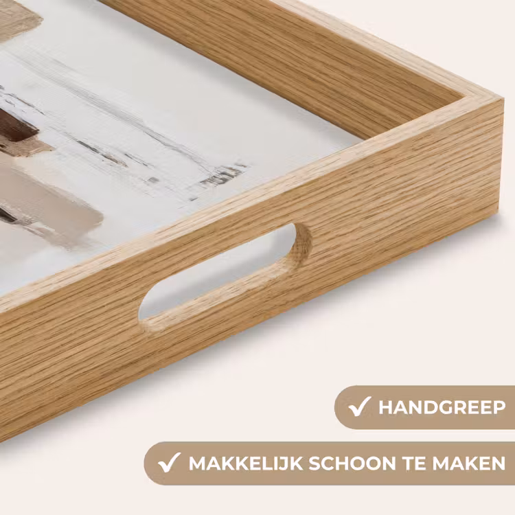Dienblad - Penseelstreken - Balans - Beige - Bruin — 8
