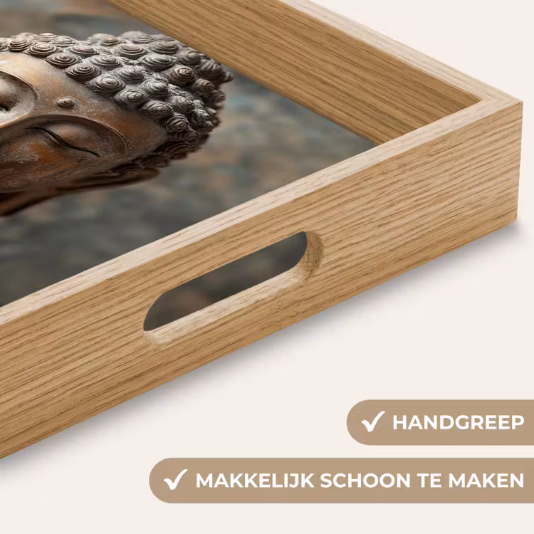 Dienblad - Boedha - Beeld - Bruin - Rust — 8