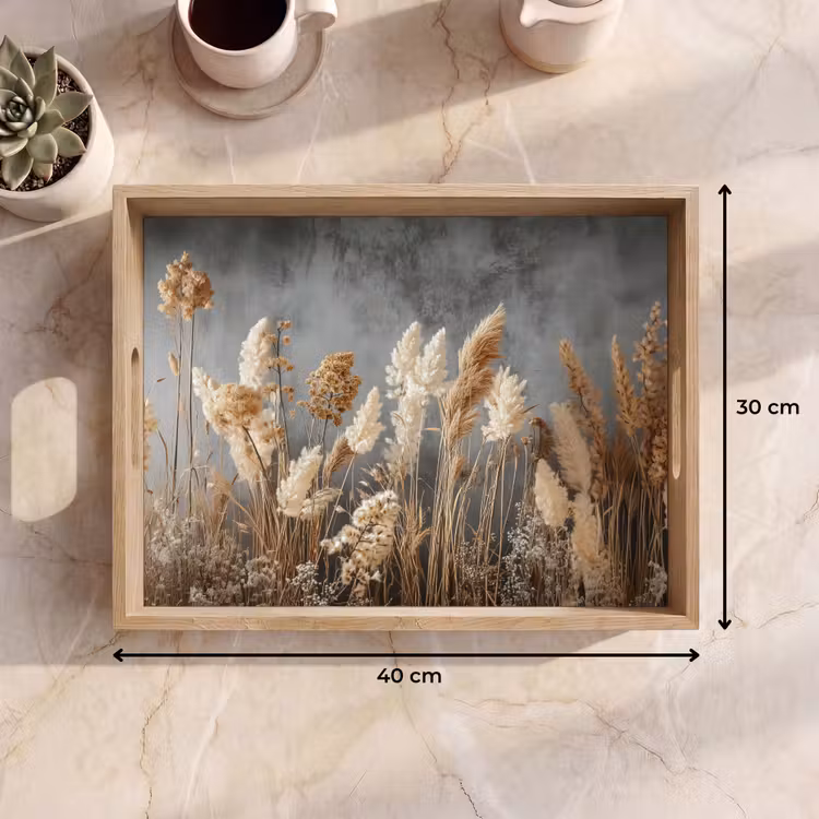 Dienblad - Gedroogde Veldbloemen - Grijs - Beton — 7