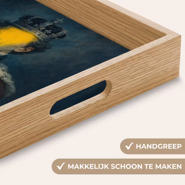 Dienblad - Koning - Portret - Druipende gele verf — 8