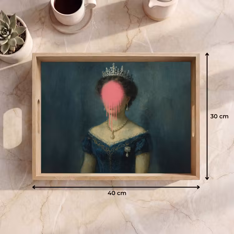 Dienblad - Kroon - Roze druipend verf - Portret — 7