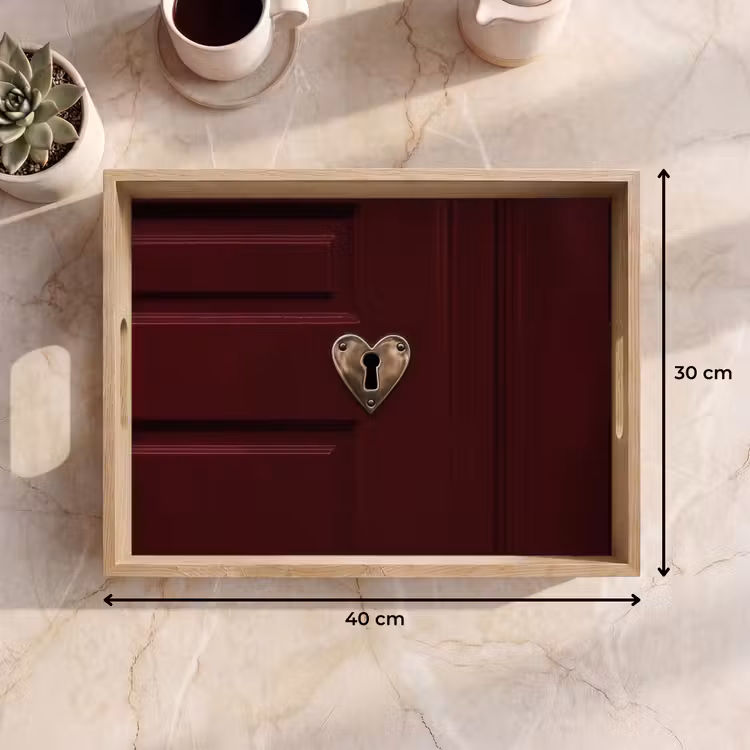 Dienblad - Bordeaux - Sleutelplaat - Hout - Deur — 7