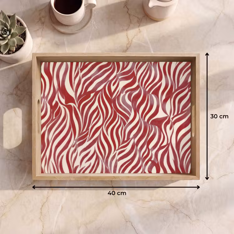 Dienblad - Golvende vormen - Abstract - Rood — 7