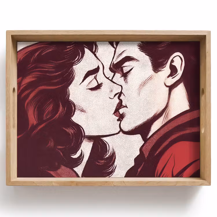 Dienblad - Kussen - Personen - Retro - Bordeaux — 1