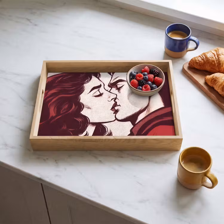 Dienblad - Kussen - Personen - Retro - Bordeaux — 3
