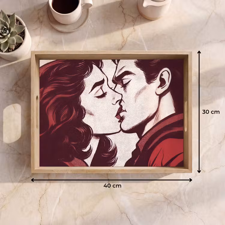 Dienblad - Kussen - Personen - Retro - Bordeaux — 7