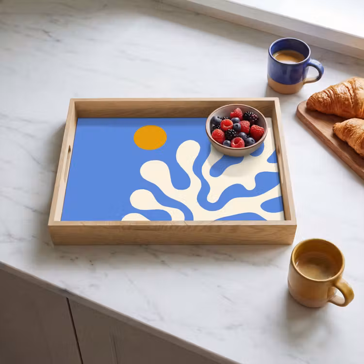 Dienblad - Minimalistisch - Organisch patroon - Blauw — 3