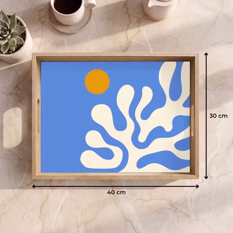 Dienblad - Minimalistisch - Organisch patroon - Blauw — 7