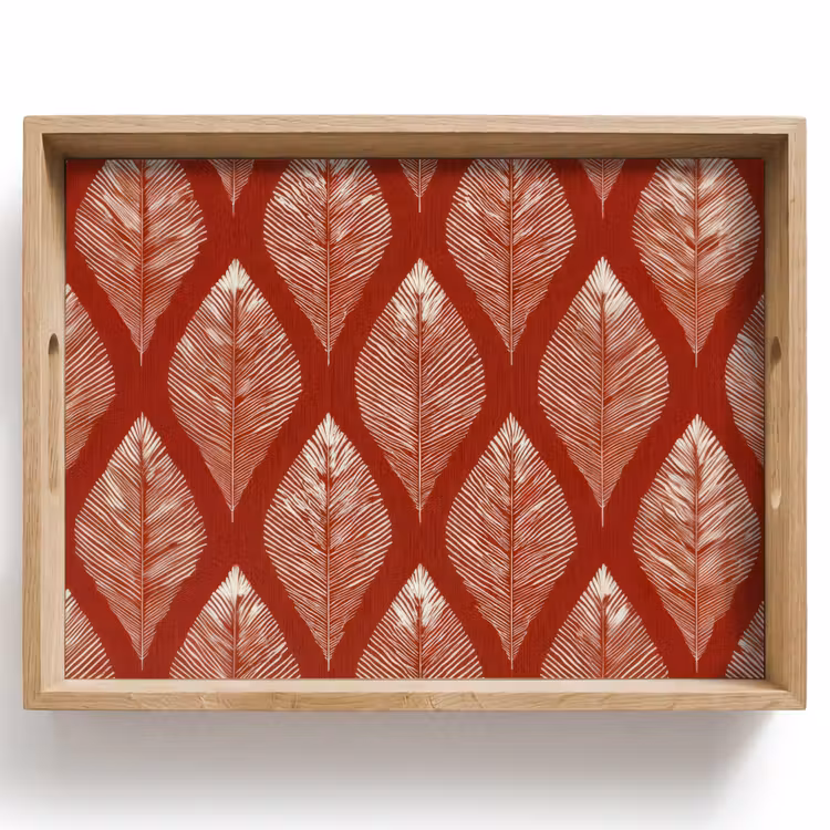 Dienblad - Bladeren - Rood - Elegant — 1