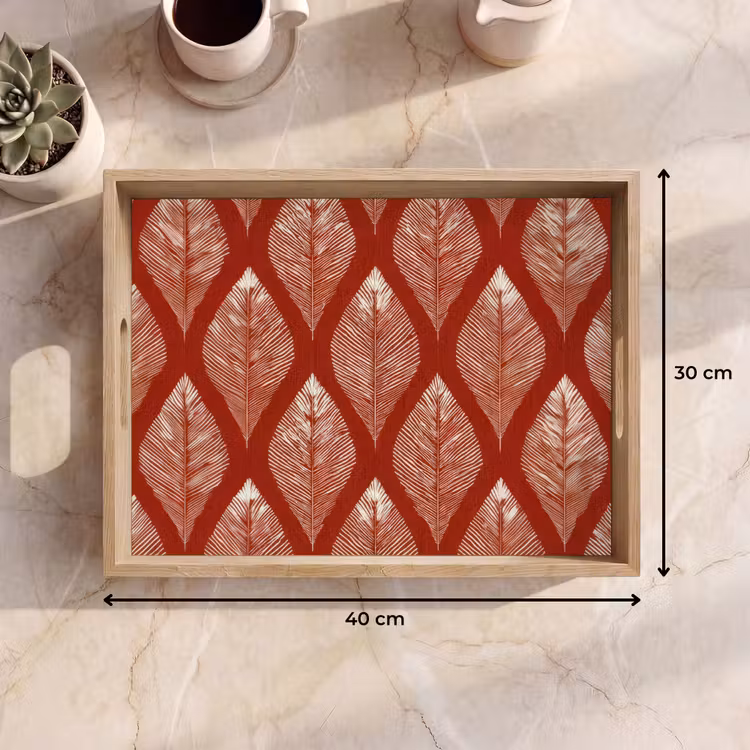 Dienblad - Bladeren - Rood - Elegant — 7