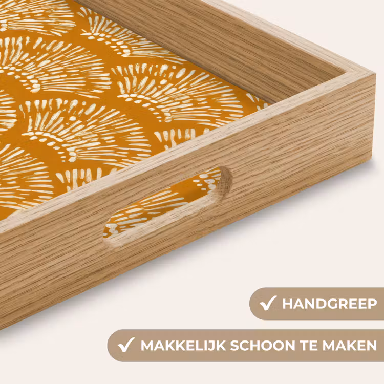 Dienblad - Waaierachtige motieven - Geel - Vintage — 8