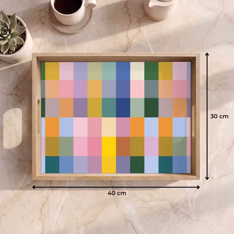 Dienblad - Blokken - Vierkant - Patroon - Gekleurd — 7