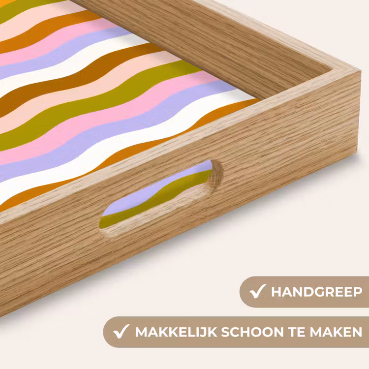 Dienblad - lijnen - Golven - Pastelkleuren - Patroon — 8