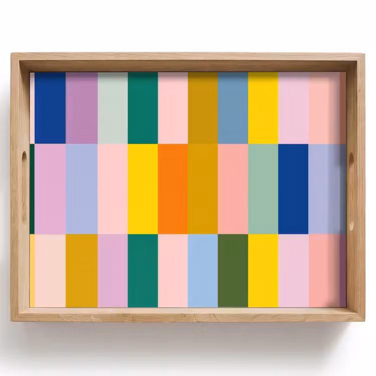 Dienblad - Stroken - Blauw - Patroon - Abstract — 1