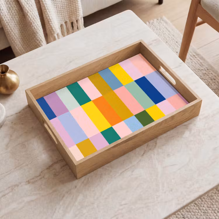 Dienblad - Stroken - Blauw - Patroon - Abstract — 2