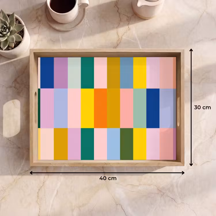 Dienblad - Stroken - Blauw - Patroon - Abstract — 7