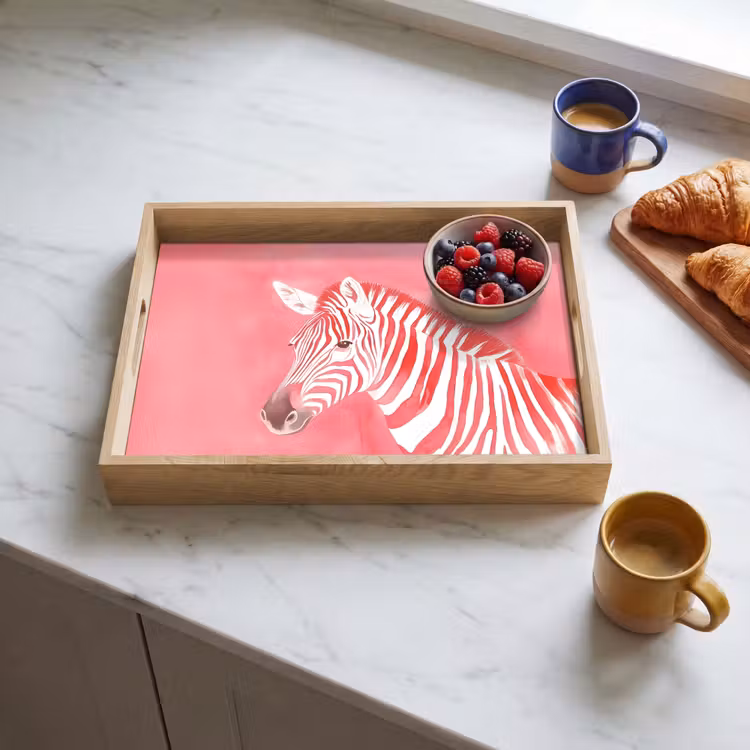 Dienblad - Zebra - Pink - Verf — 3