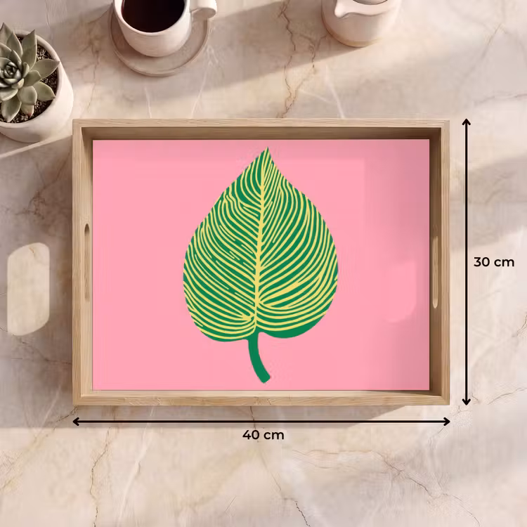 Dienblad - Illustratie - Blad - Minimalistisch - Groen — 7