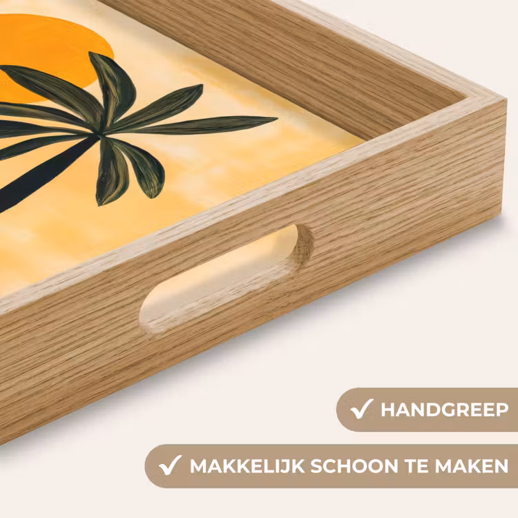 Dienblad - Illustratie - Palmboom - Zon - Heuvels — 8