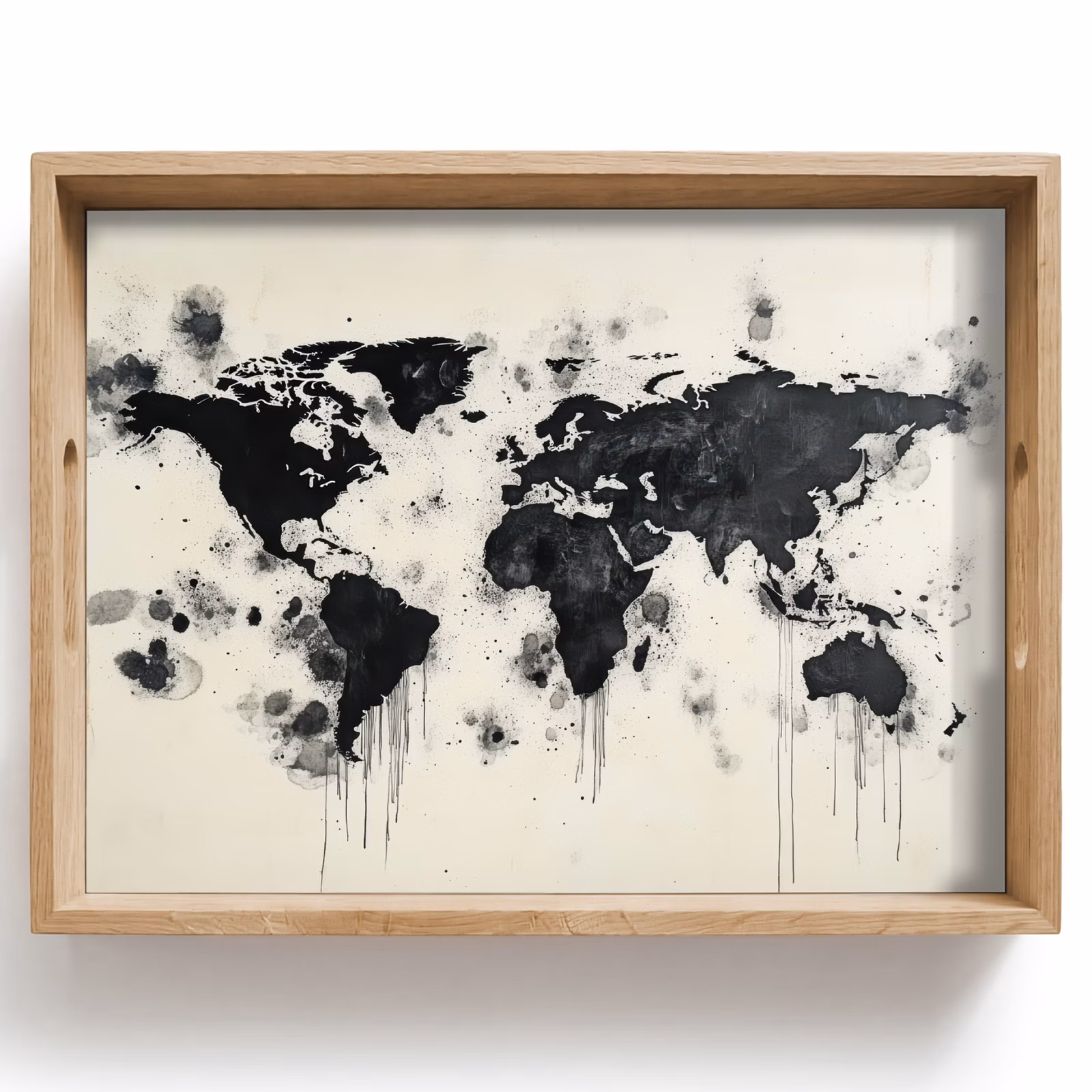 Dienblad - Wereldkaart - Zwart - Inkt — 1