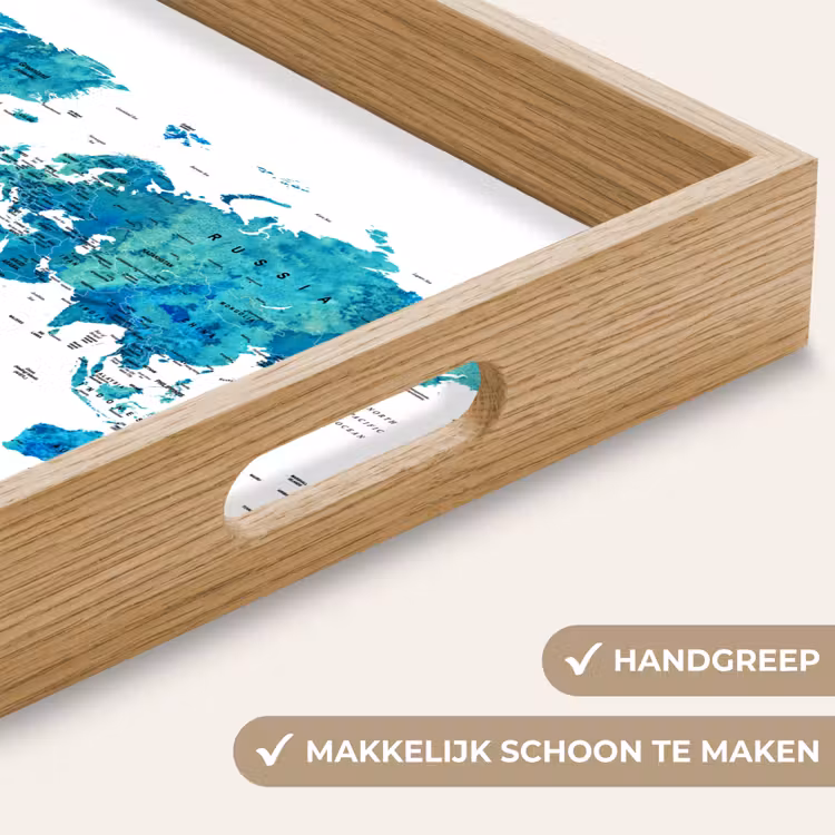 Dienblad - Wereldkaart - Blauw - Kleurrijk — 8
