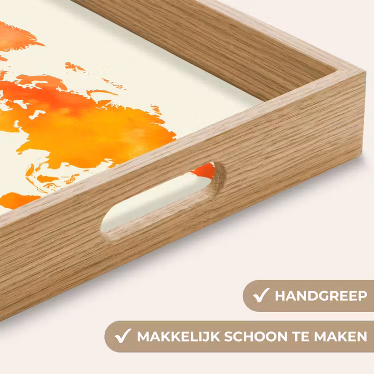 Dienblad - Wereldkaart - Oranje - Kleurrijk — 8